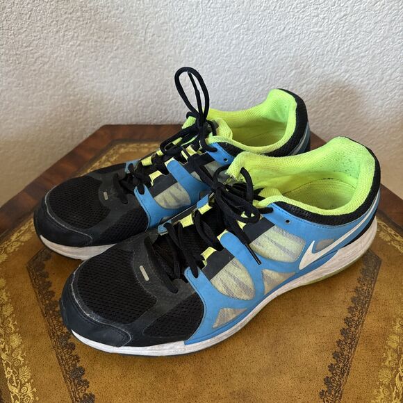 NIB NIKE ZOOM ELITE+ 487981-014 BLACK/WHITE-BLUE GLOW-VOLT SHOES SZ 12 S253 - Picture 2 of 10